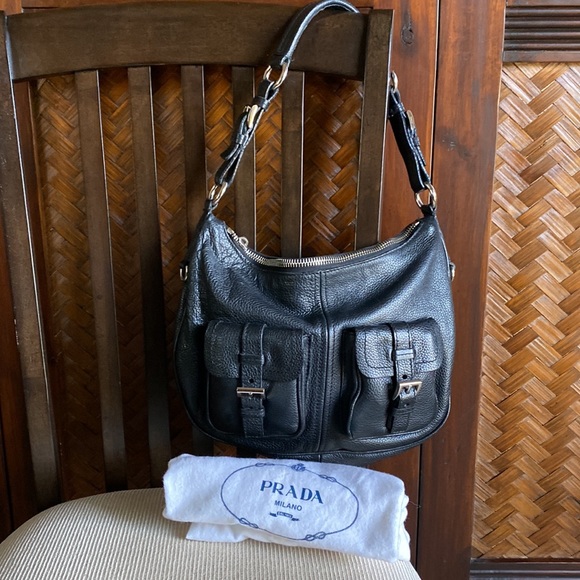 PRADA - Pebble Leather Hobo - Picture 11 of 11